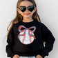 WATERCOLOR BASEBALL BOW FRONT ONLY - MULTIPLE STYLES - TODDLER/YOUTH