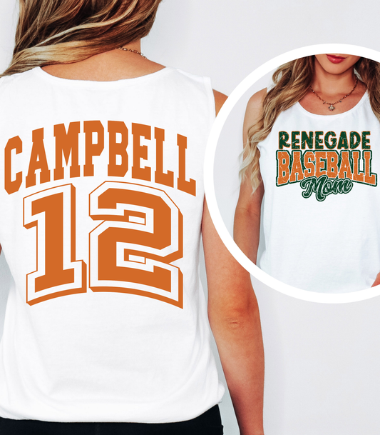 RENEGADES BASEBALL MOM - NAME + NUMBER