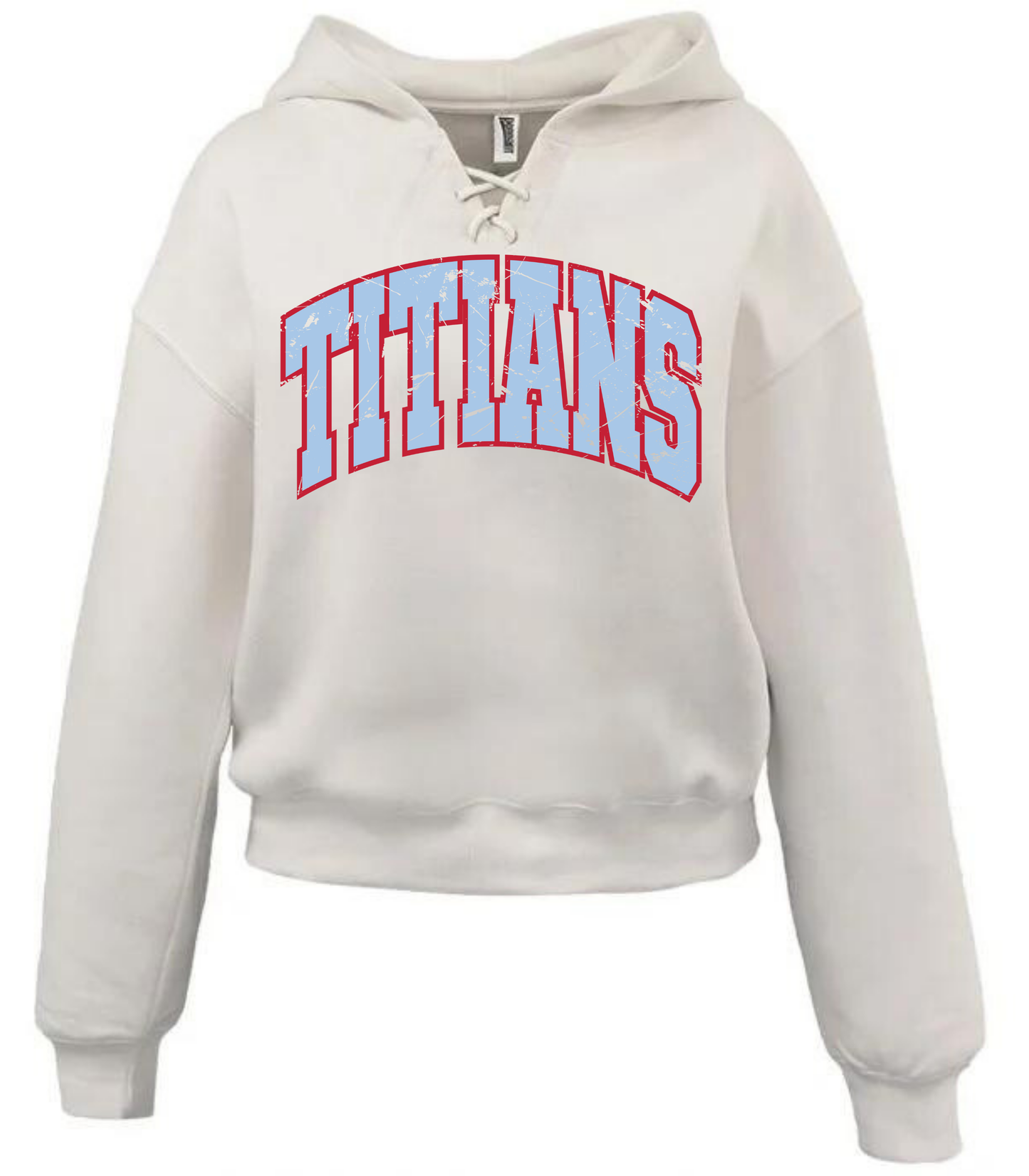 TEAM/MASCOT DISTRESSED TIE HOODIE STYLE