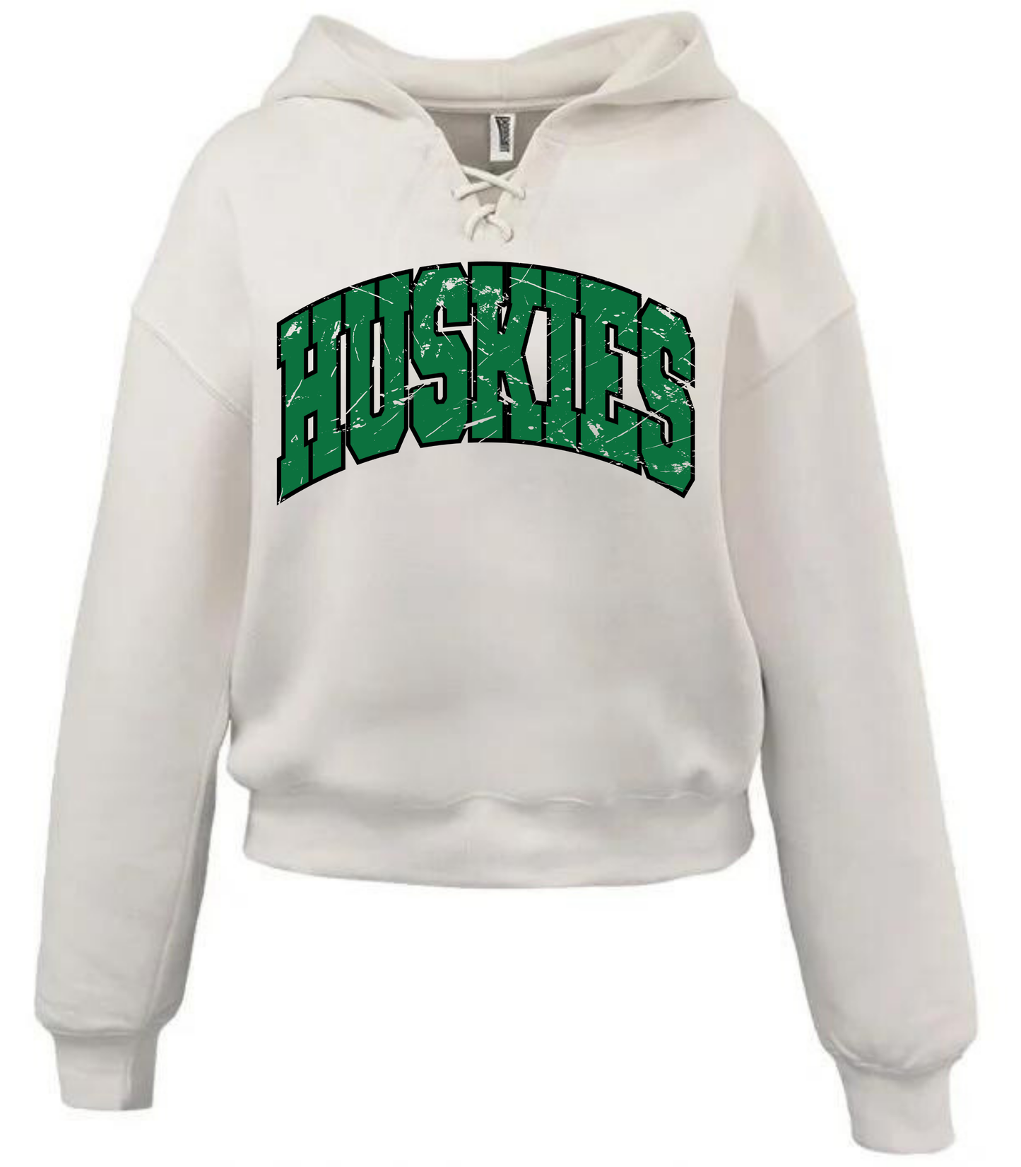 TEAM/MASCOT DISTRESSED TIE HOODIE STYLE