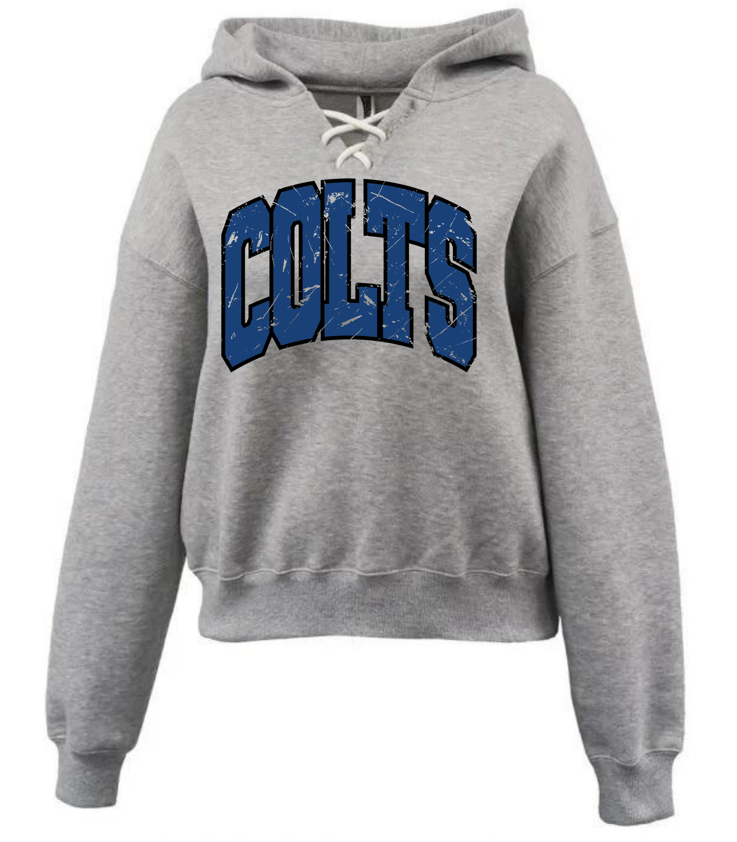 TEAM/MASCOT DISTRESSED TIE HOODIE STYLE