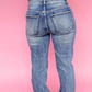 DESTROYED SUPER HIGH RISE STRETCH SLIM STRAIGHT JEANS - FINAL SALE