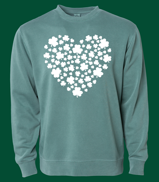 WHITE SHAMROCK HEART ADULTS