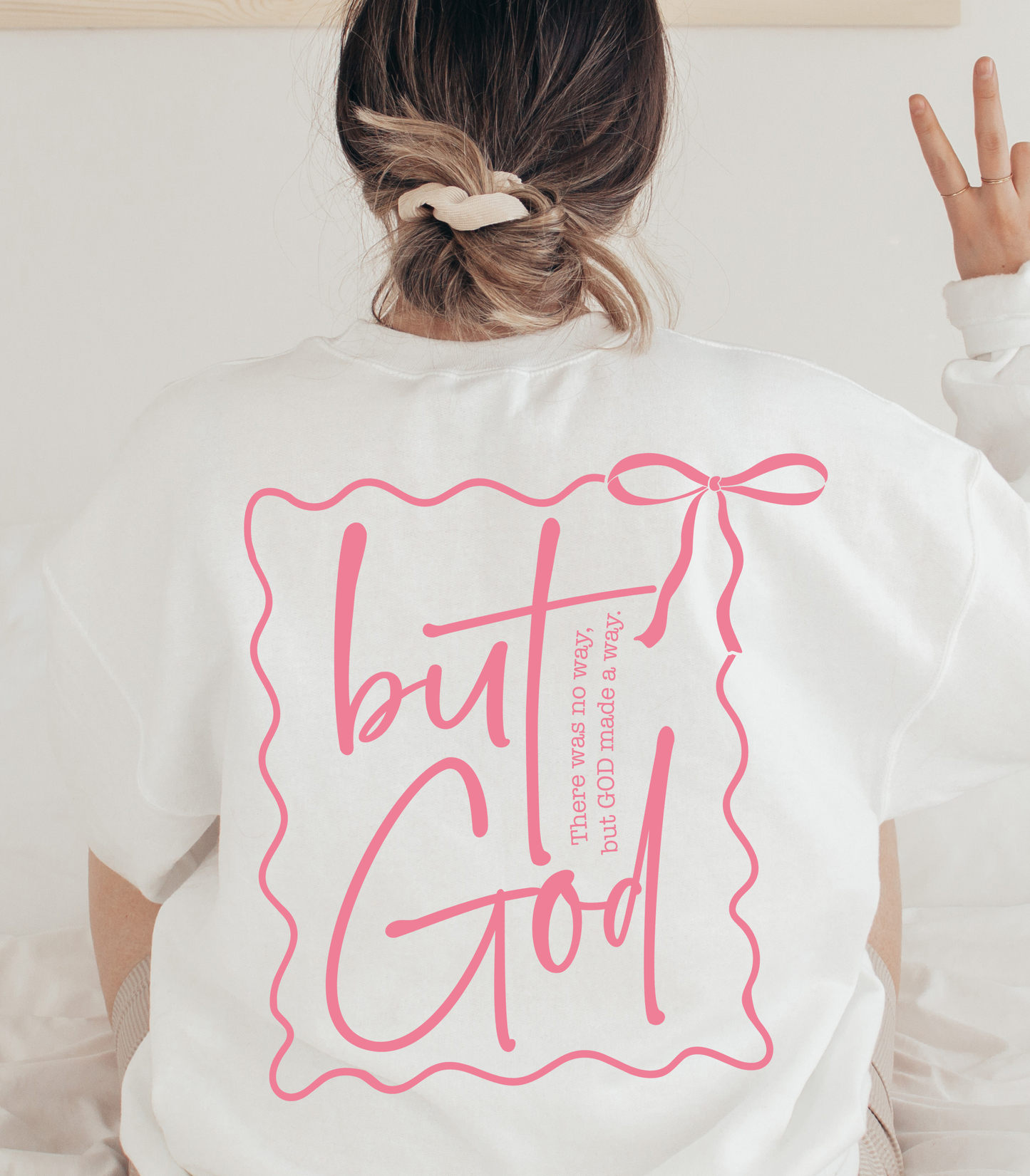 BUT GOD, FRONT AND BACK DESIGN TEE/CREW