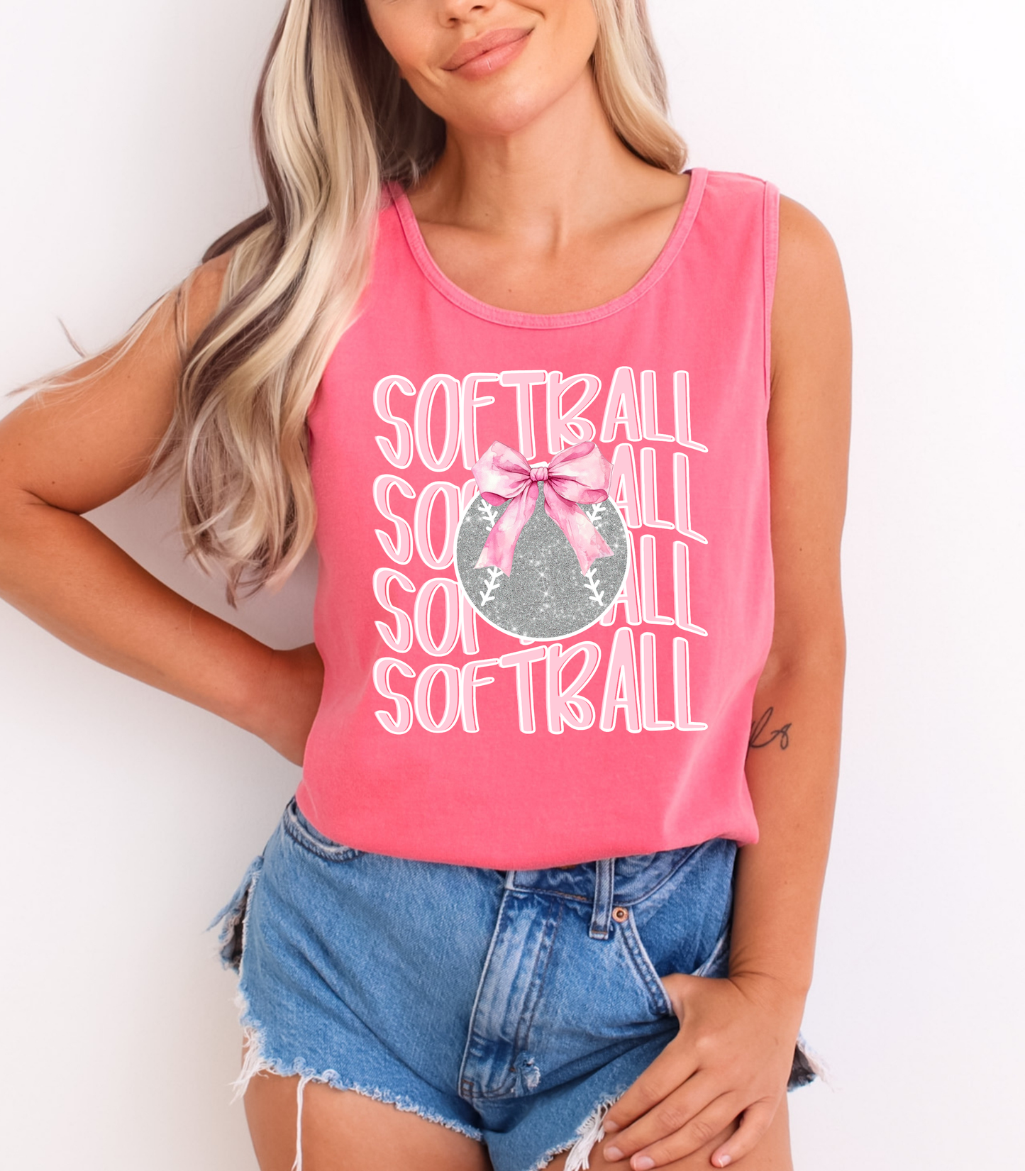 PINK SOFTBALL STACKED - MULTIPLE STYLES