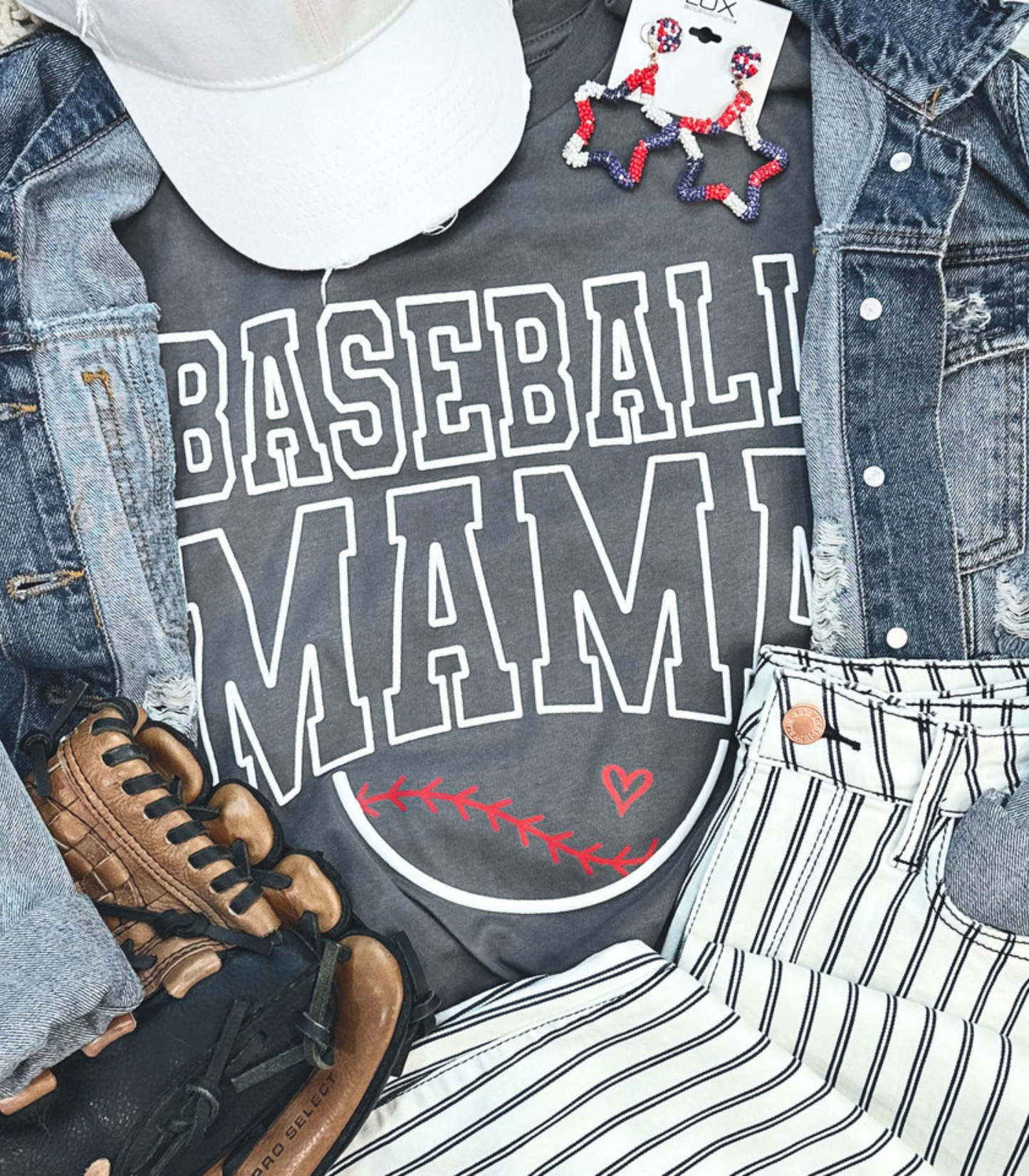 PUFF PRINT BASEBALL MAMA