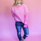 PLUS PINK TWO-TONE SWEATER - FINAL SALE