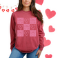 CHECKERED BOWS & HEARTS CREW/TEE