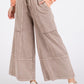 GOOD DAY MINERAL WASH FRENCH TERRY WIDE LEG PANTS