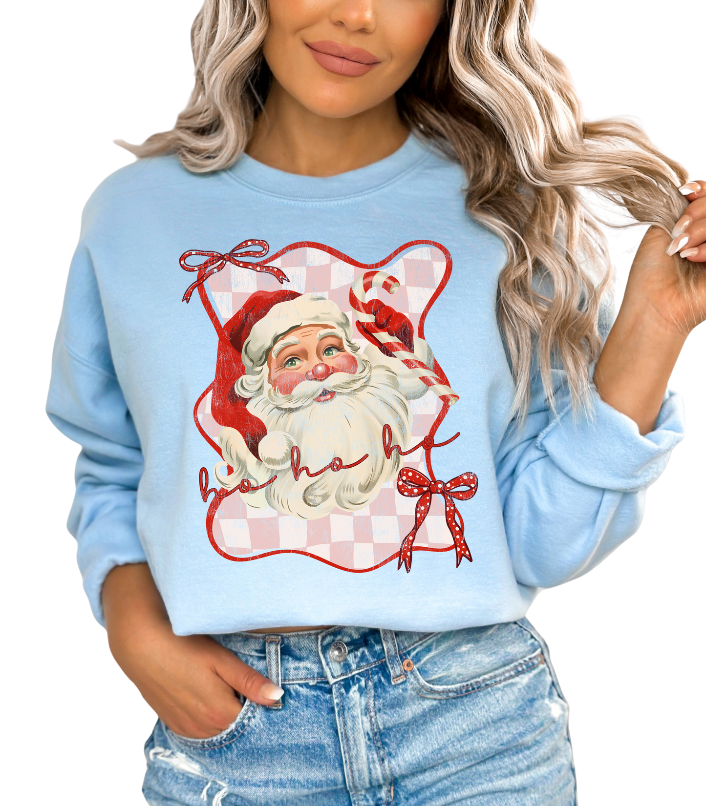 HO HO HO SANTA BOW - SWEATSHIRT OPTIONS