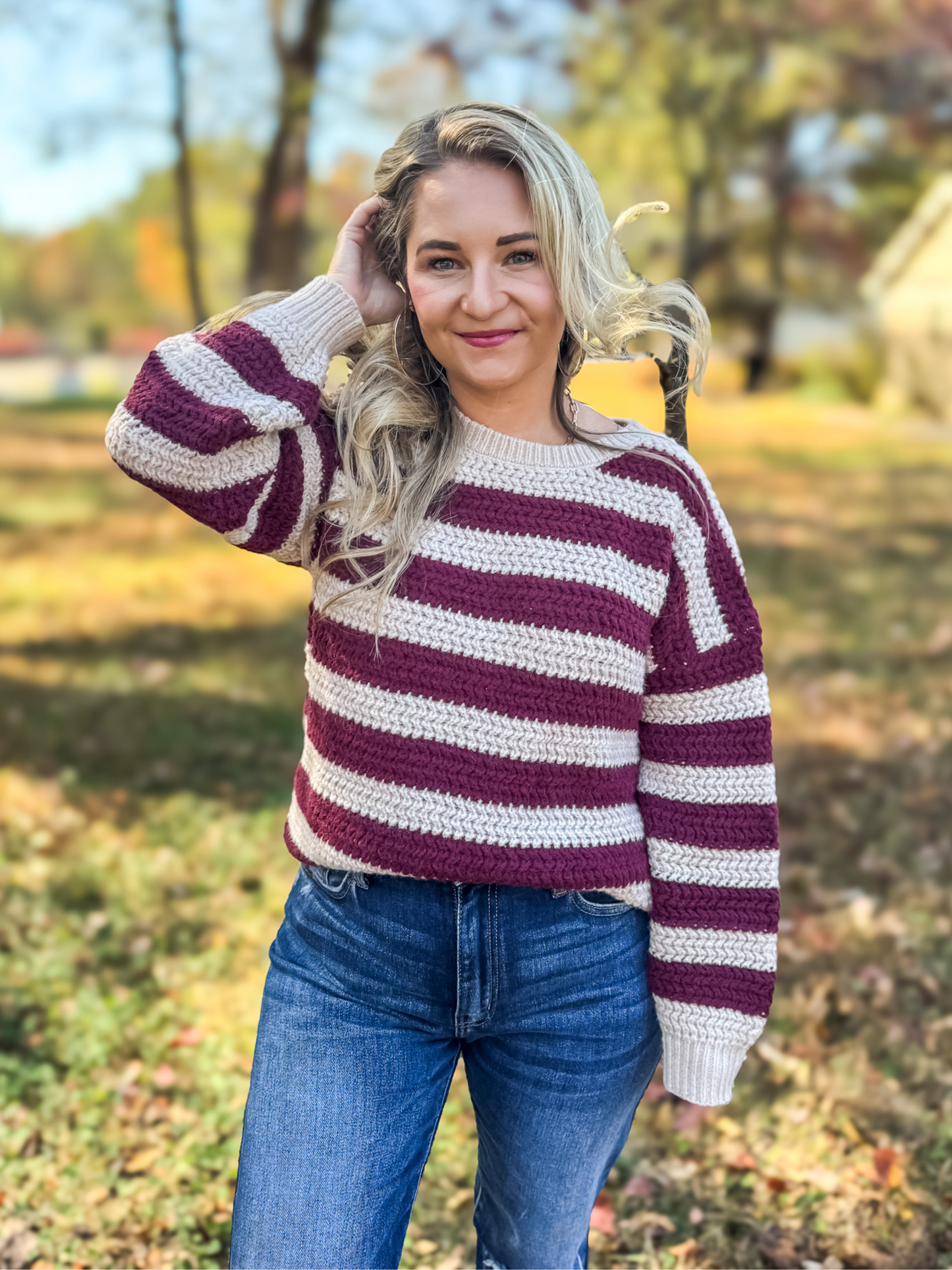 SWEET ON YOU STRIPED CHUNKY KNIT SWEATER