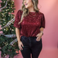 OH WHAT FUN LINED RED SEQUIN TOP