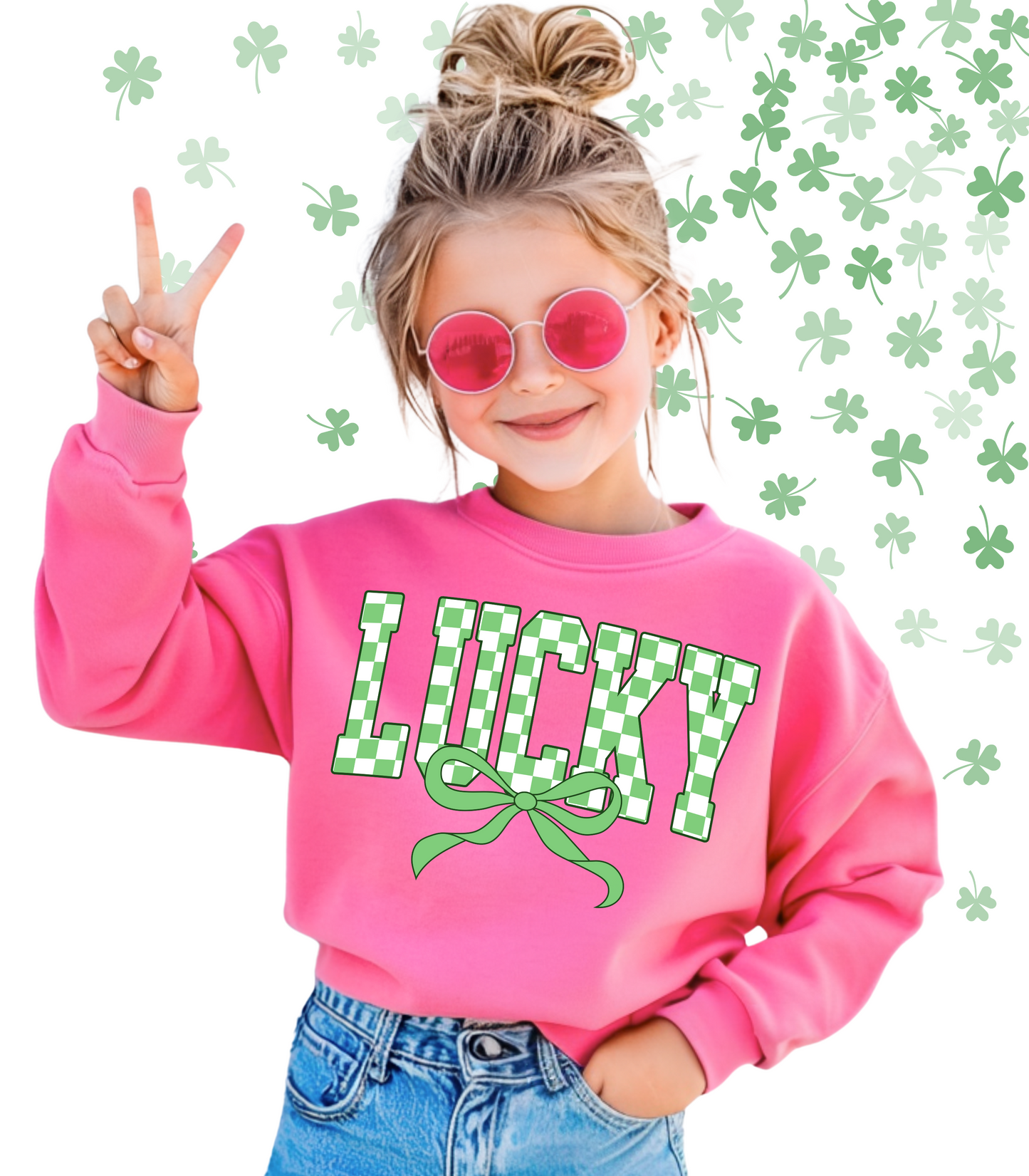 CHECKERED LUCKY WITH BOW - TODDLER/YOUTH