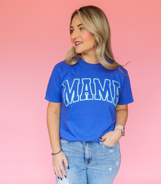 VARSITY MAMA AQUA PUFF PRINT - TUESDAY TEE