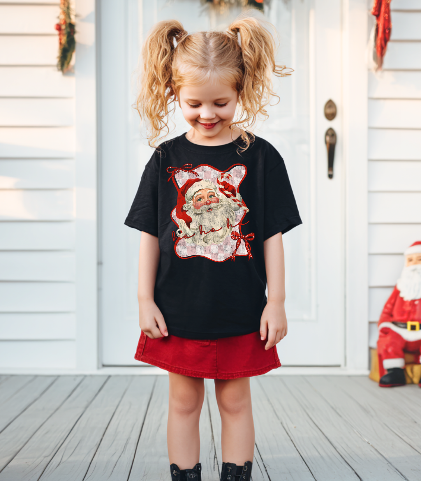 YOUTH HO HO HO SANTA BOW - TODDLER & YOUTH TEES