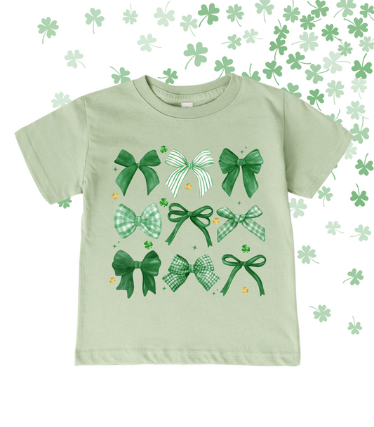 A LITTLE LUCK BOW COLLAGE TEE/CREW - TODDLER/YOUTH