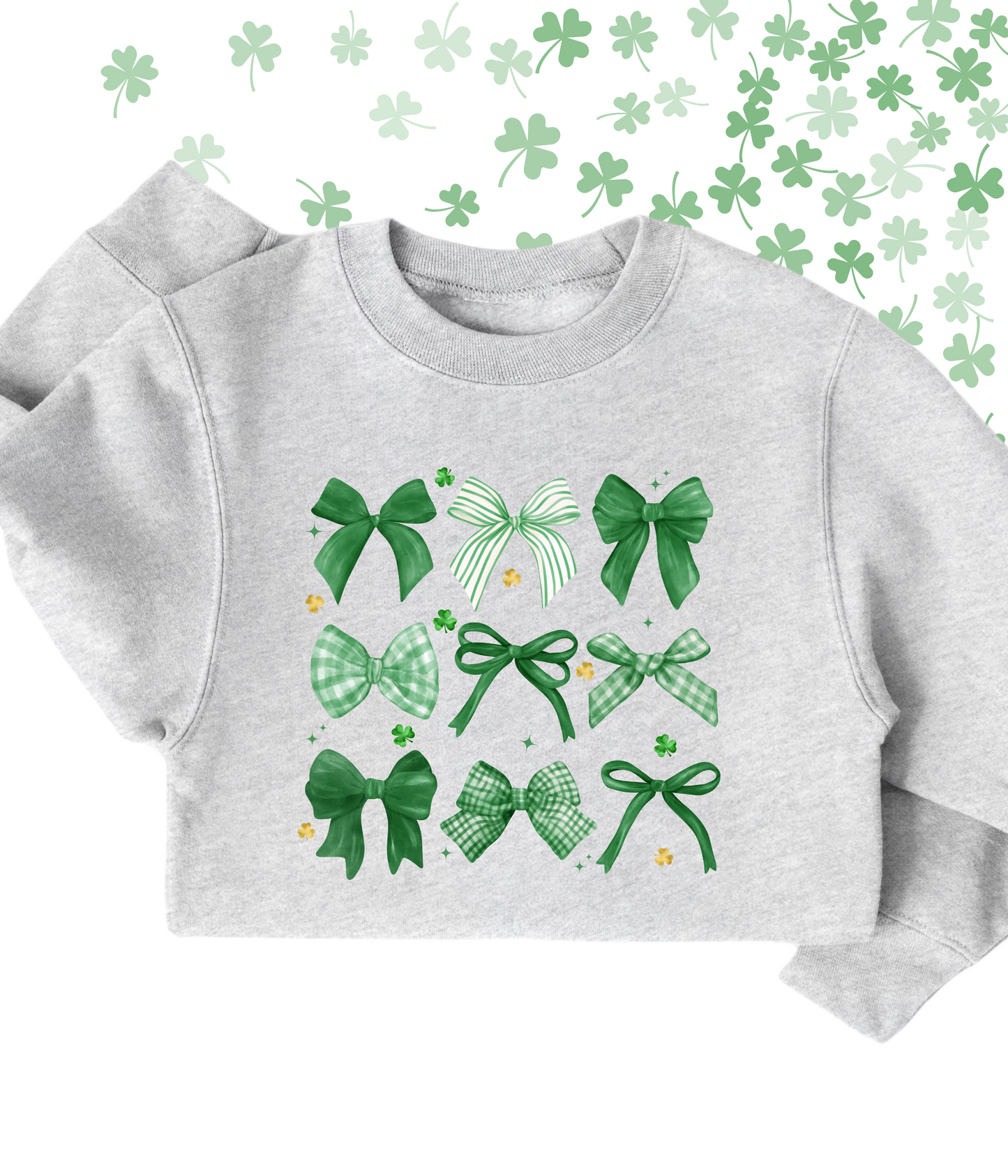 A LITTLE LUCK BOW COLLAGE TEE/CREW - TODDLER/YOUTH