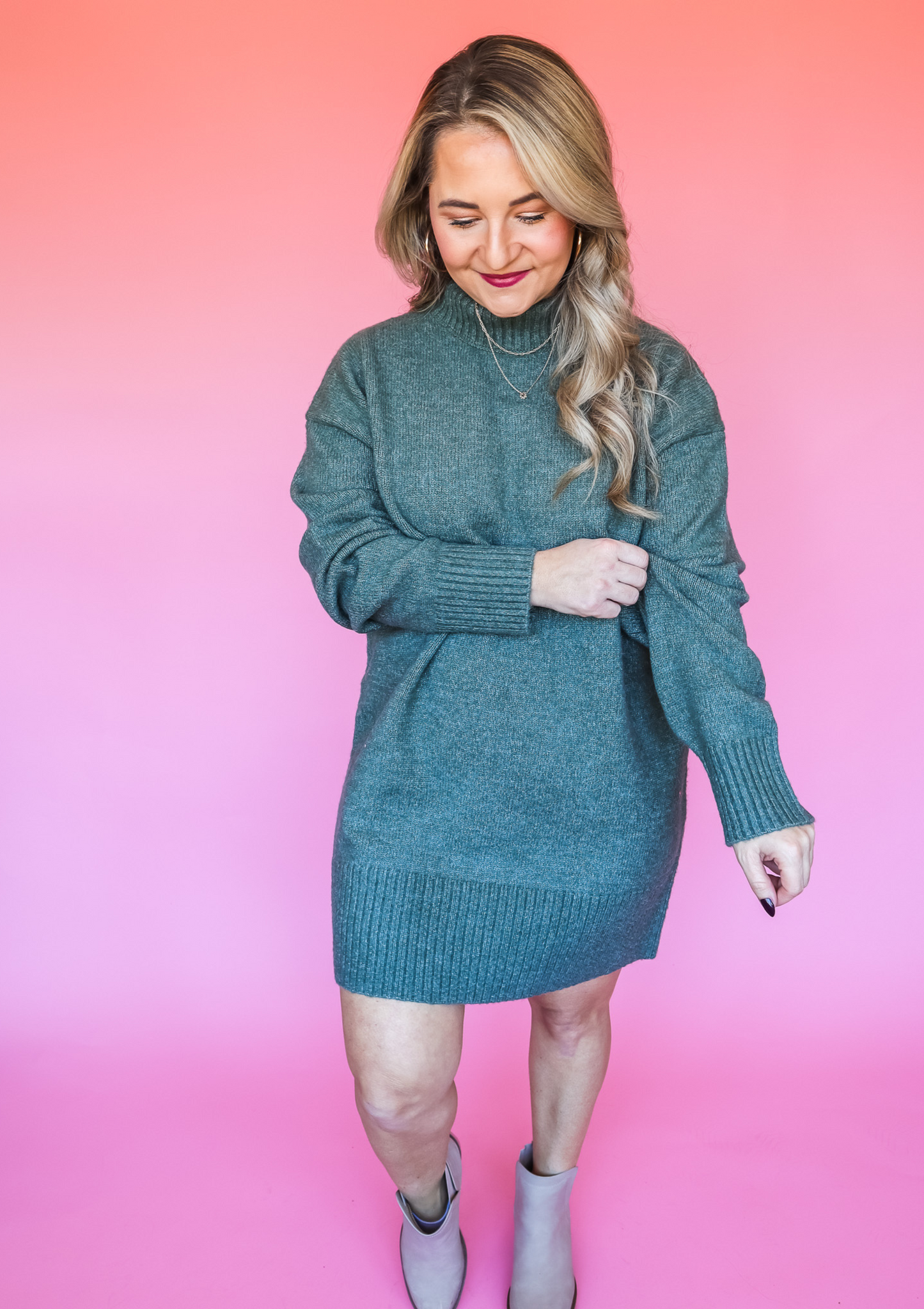 IN MY LANE RELAXED SWEATER DRESS