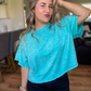 OCEAN WAVES ACID WASH SEMI-CROPPED BASIC TEE