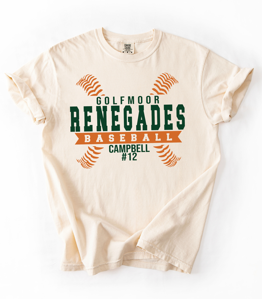 RENEGADES BASEBALL SEAMS - NAME + NUMBER