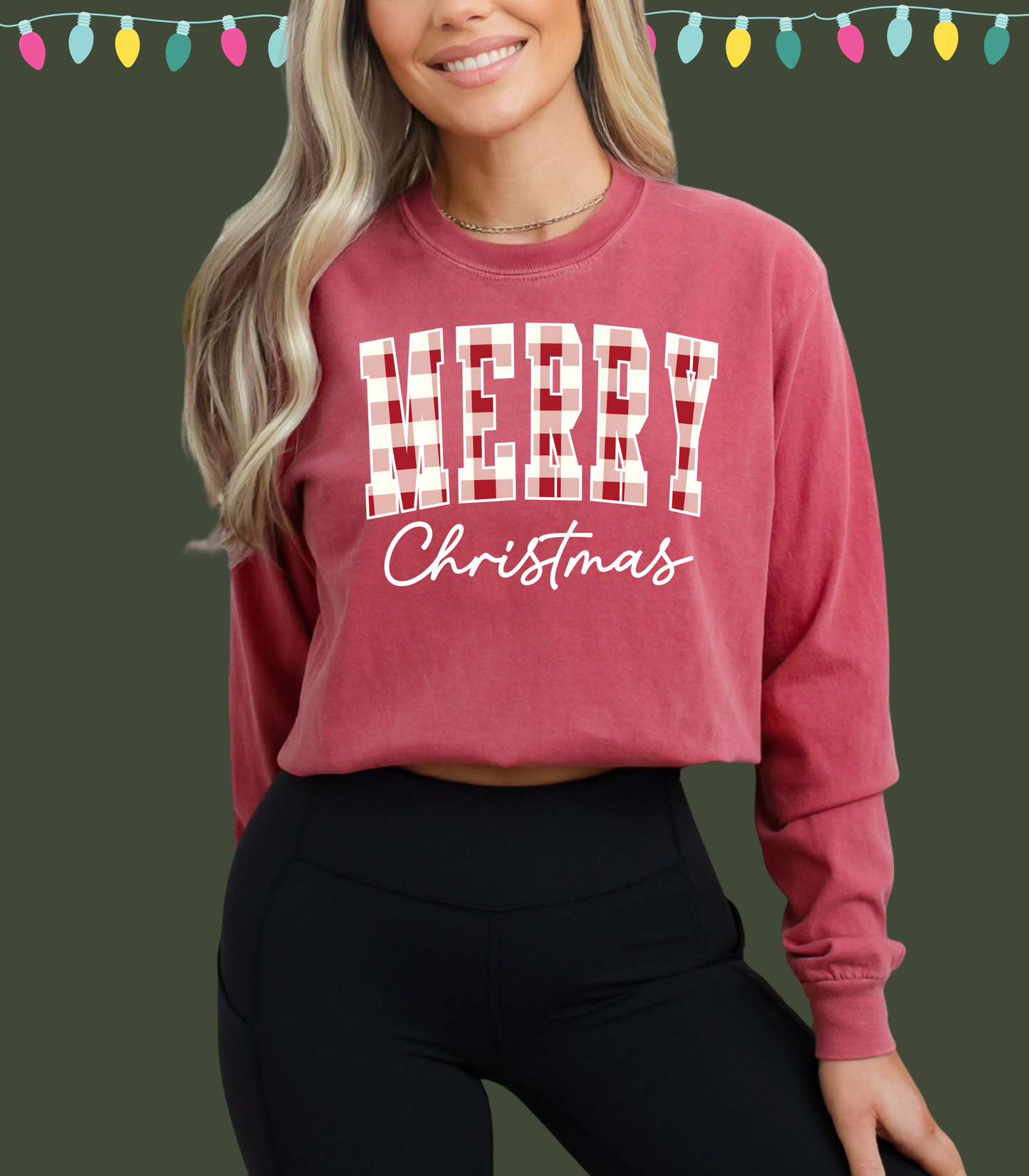 PLAID MERRY CHRISTMAS - TEES + LONG SLEEVE TEES