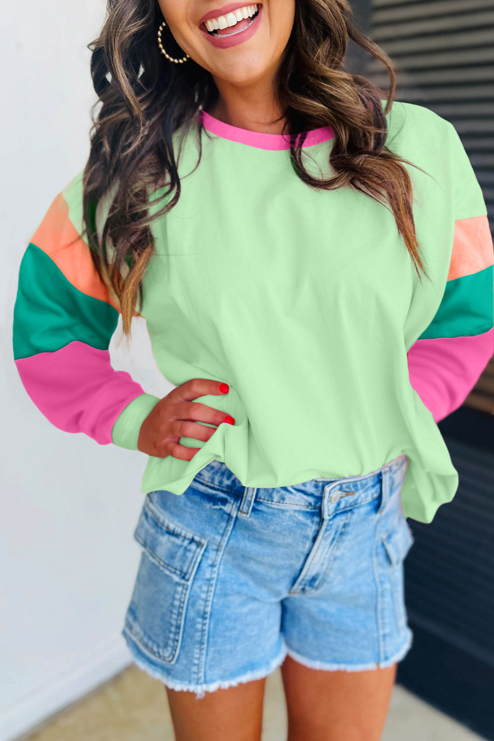 PREORDER - LILLY LIGHTWEIGHT COLOR BLOCK LONG SLEEVE