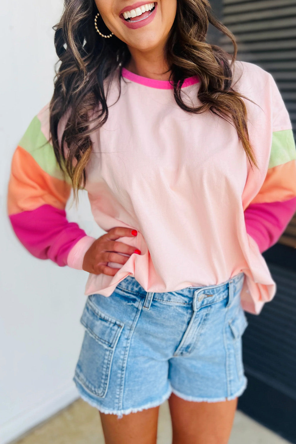 PREORDER - LILLY LIGHTWEIGHT COLOR BLOCK LONG SLEEVE