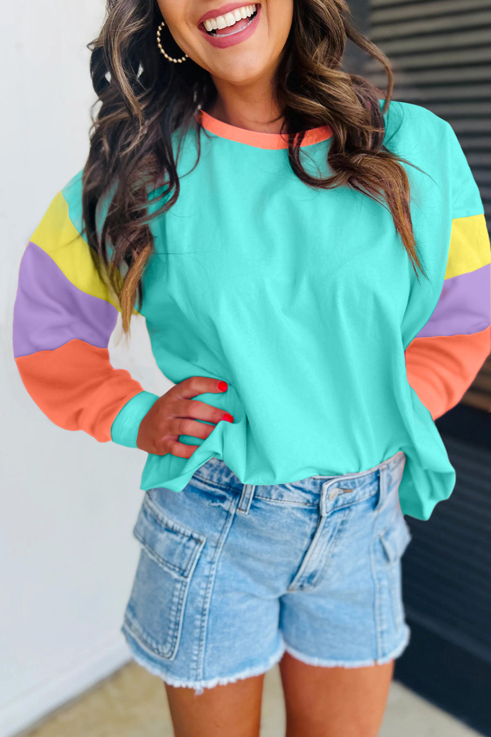 PREORDER - LILLY LIGHTWEIGHT COLOR BLOCK LONG SLEEVE