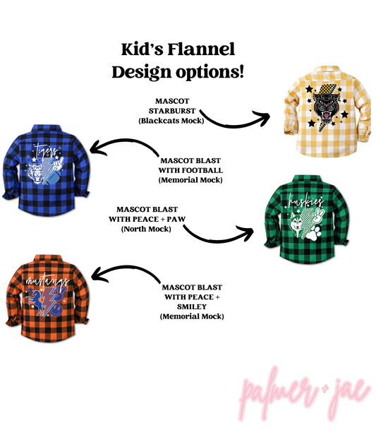 CUSTOM KIDS MASCOT FLANNEL