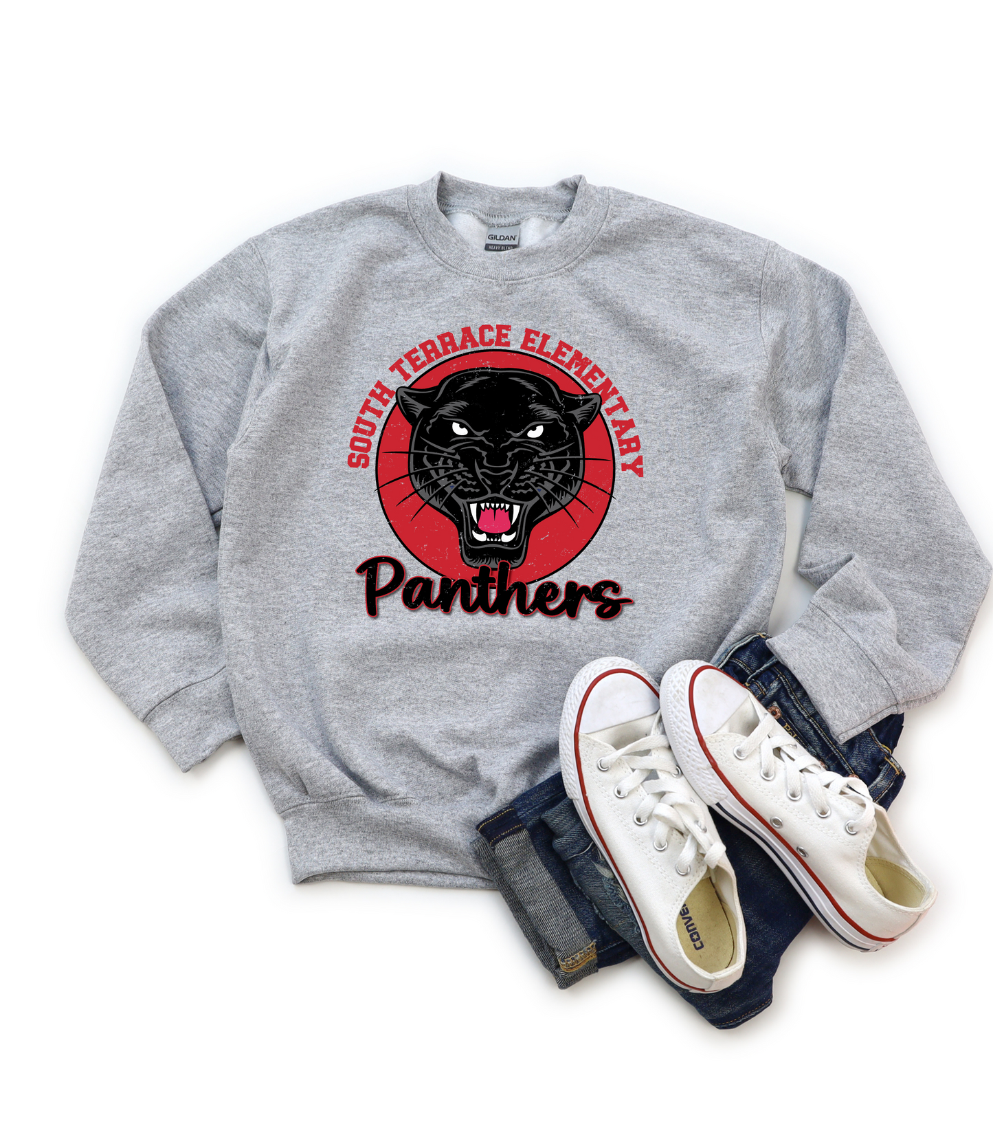 YOUTH SOUTH TERRACE PANTHER DISTRESSED CIRCLE