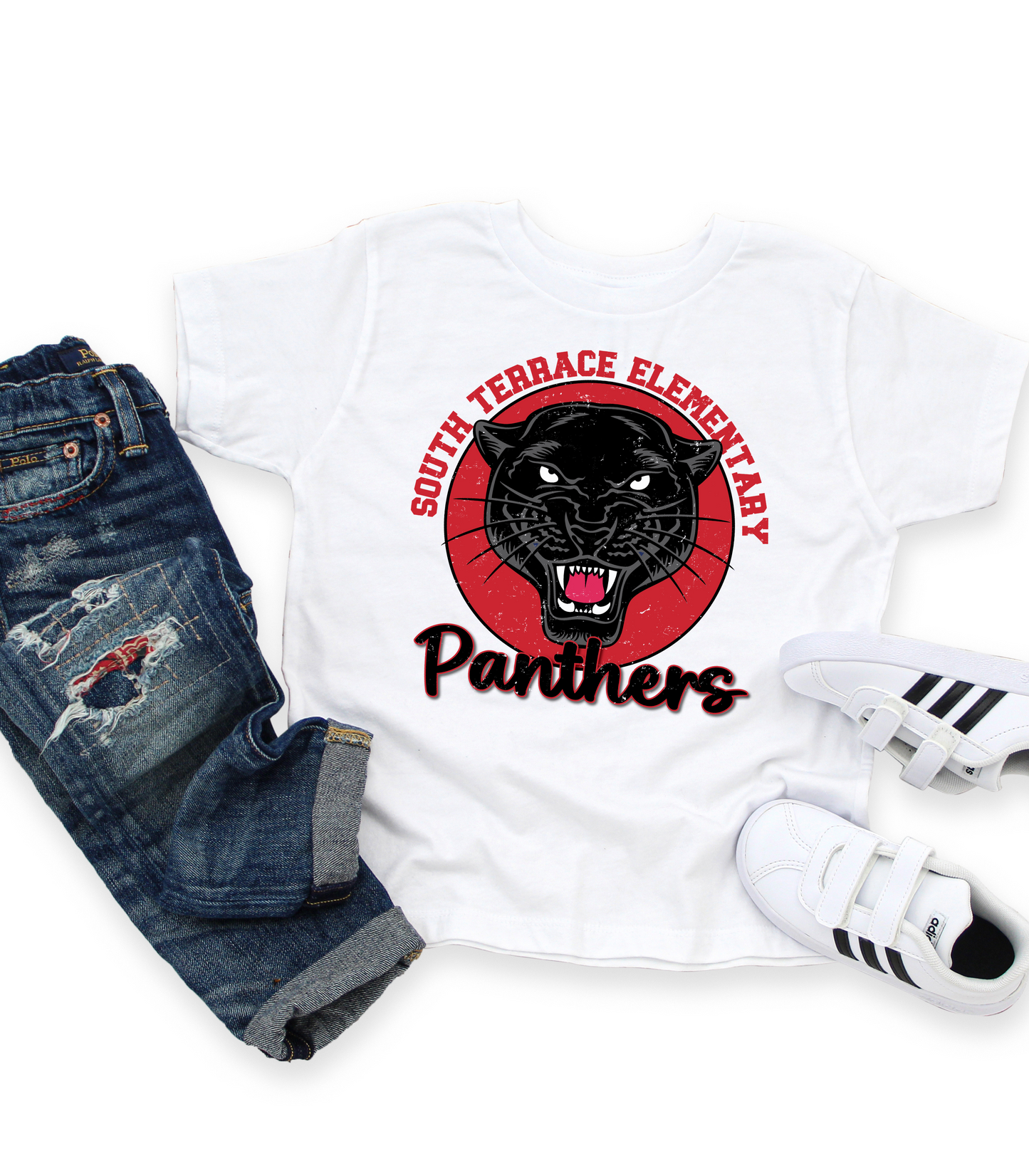 YOUTH SOUTH TERRACE PANTHER DISTRESSED CIRCLE