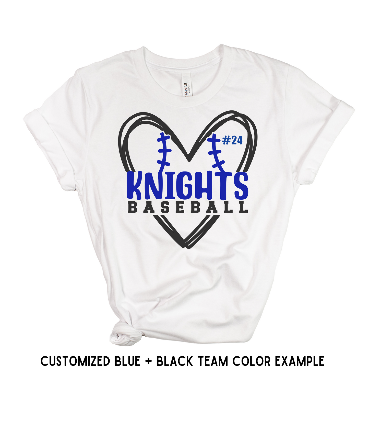 ADULT CUSTOMIZABLE BASEBALL SEAMS HEART DESIGN 2