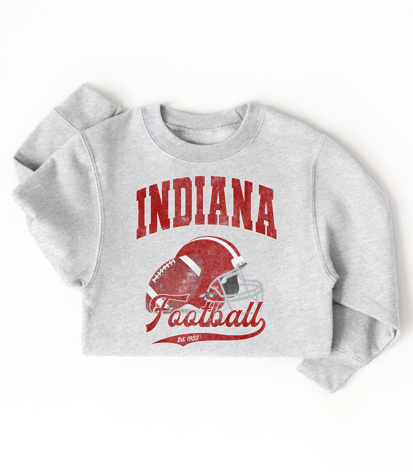 INDIANA FOOTBALL DISTRESSED - YOUTH SWEATSHIRT + TEES