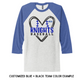 ADULT CUSTOMIZABLE BASEBALL SEAMS HEART DESIGN 2