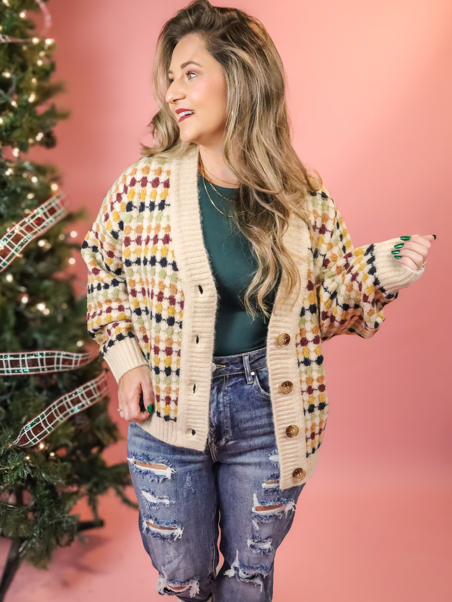 SNOW PLACE LIKE HOME BOYFRIEND BUTTON DOWN CARDIGAN