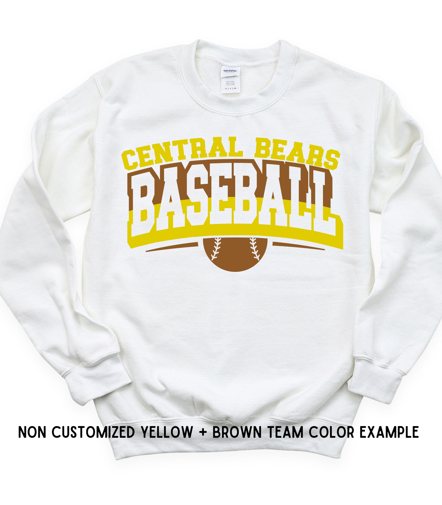 ADULT CUSTOMIZABLE SPLIT BASEBALL CREWNECK