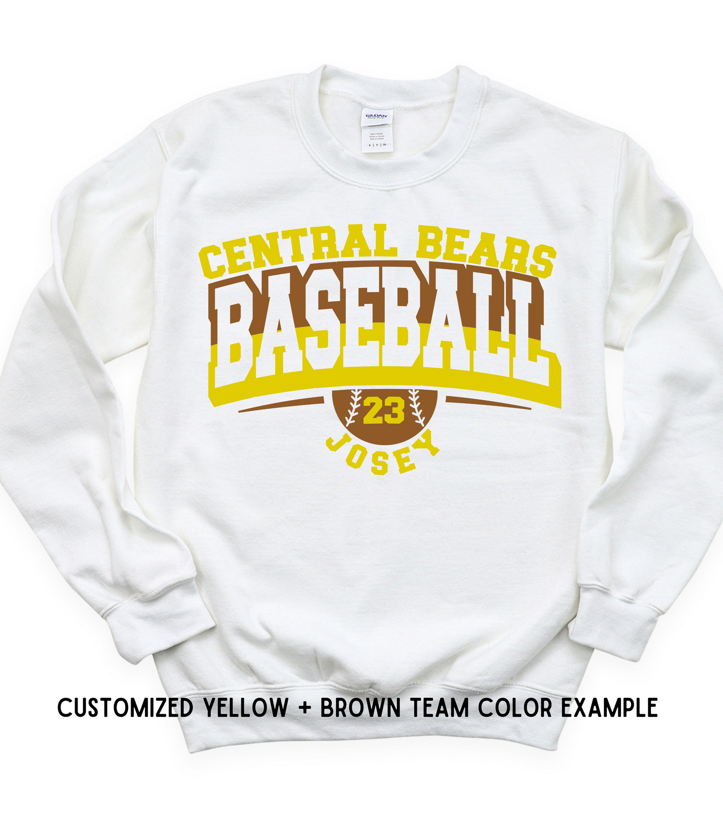 ADULT CUSTOMIZABLE SPLIT BASEBALL CREWNECK