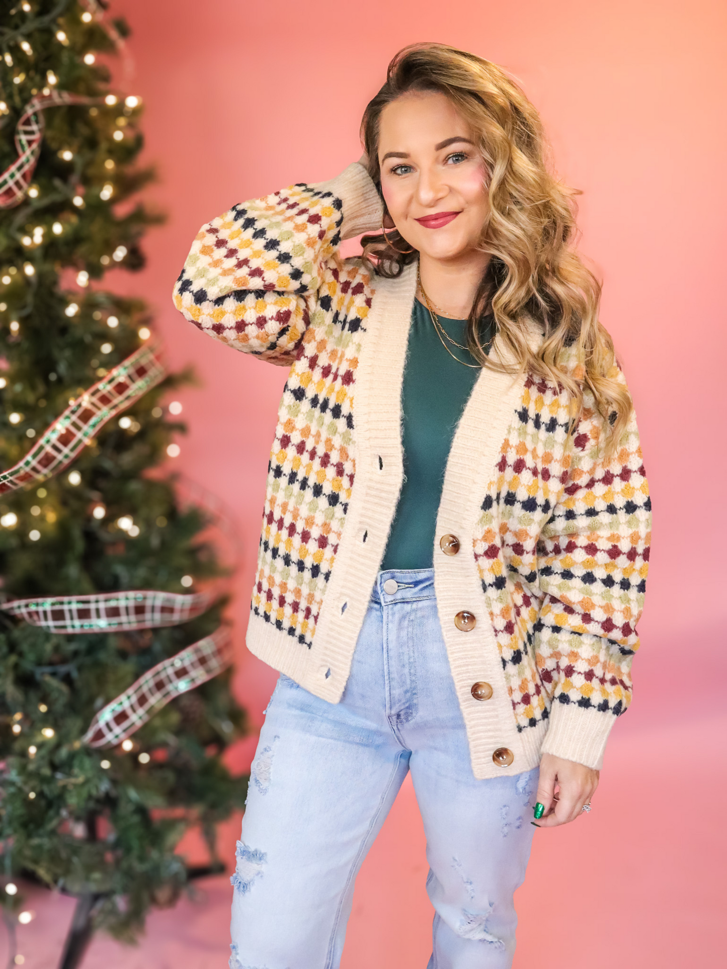 SNOW PLACE LIKE HOME BOYFRIEND BUTTON DOWN CARDIGAN