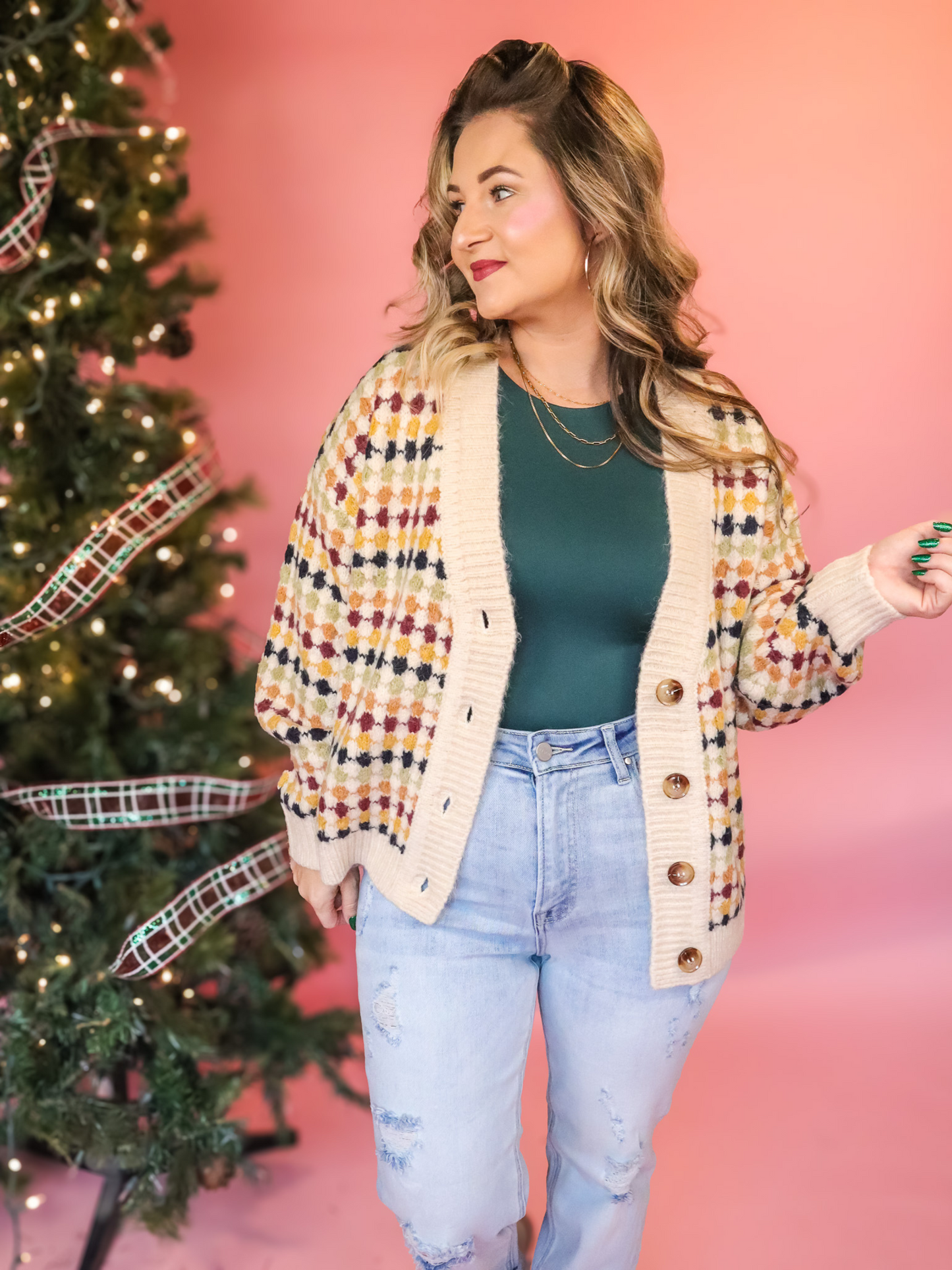 SNOW PLACE LIKE HOME BOYFRIEND BUTTON DOWN CARDIGAN