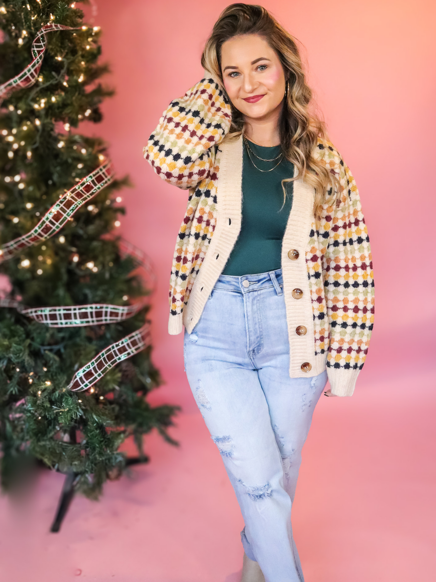 SNOW PLACE LIKE HOME BOYFRIEND BUTTON DOWN CARDIGAN