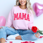 VARSITY MAMA CHECKERED PINK & RED CREW/TEE