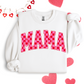 VARSITY MAMA CHECKERED PINK & RED CREW/TEE