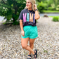 SLAY THE WAY HIGH WAISTED ATHELETIC SHORTS - SEA FOAM