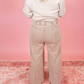 GOOD DAY MINERAL WASH FRENCH TERRY WIDE LEG PANTS