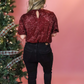 OH WHAT FUN LINED RED SEQUIN TOP