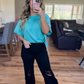 OCEAN WAVES ACID WASH SEMI-CROPPED BASIC TEE