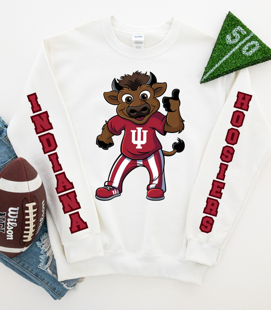 HOOSIER THE BISON WITH SLEEVE DESIGN - SWEATSHIRTS