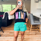 SLAY THE WAY HIGH WAISTED ATHELETIC SHORTS - SEA FOAM