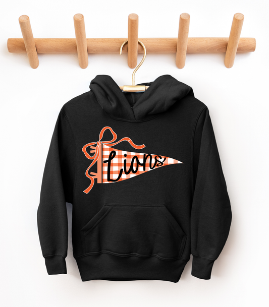 YOUTH THORNE LIONS GINGHAM PENNANT - TODDLER & YOUTH SWEATSHIRT OPTIONS