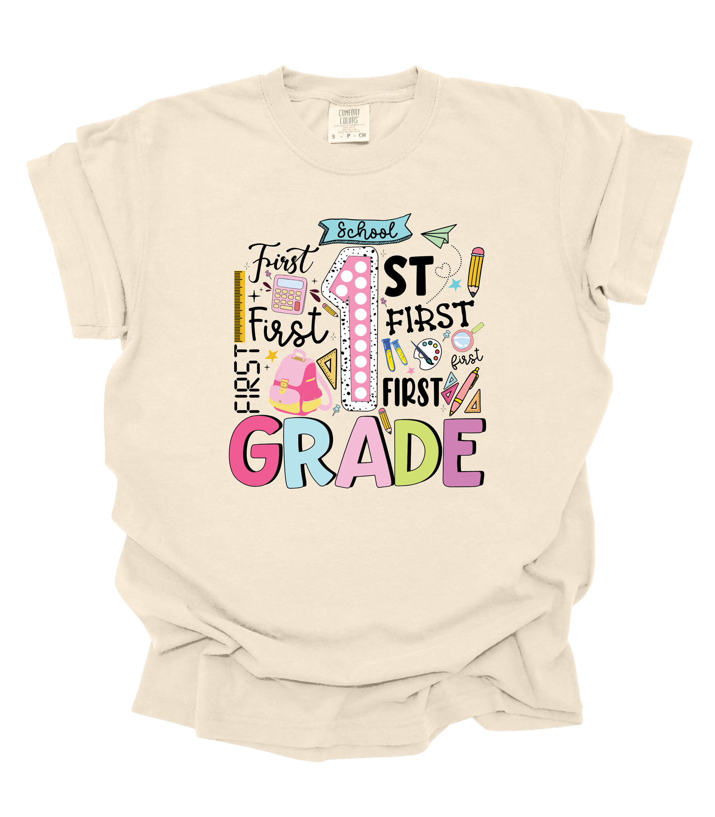 FIRST GRADE COLLAGE TEACHER TEE